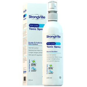 StrongVille Tonic Spray Anti-Hair Loss ( Caffeine + Ginseng Extract + Wheat germ Oil + Biotin + Vitamin E ) 220 ml